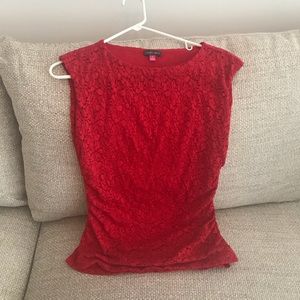 Vince Camuto sleeveless red lace top